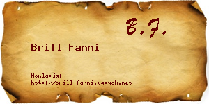 Brill Fanni névjegykártya