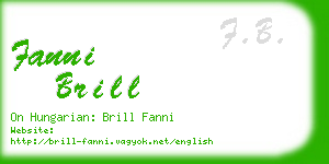 fanni brill business card